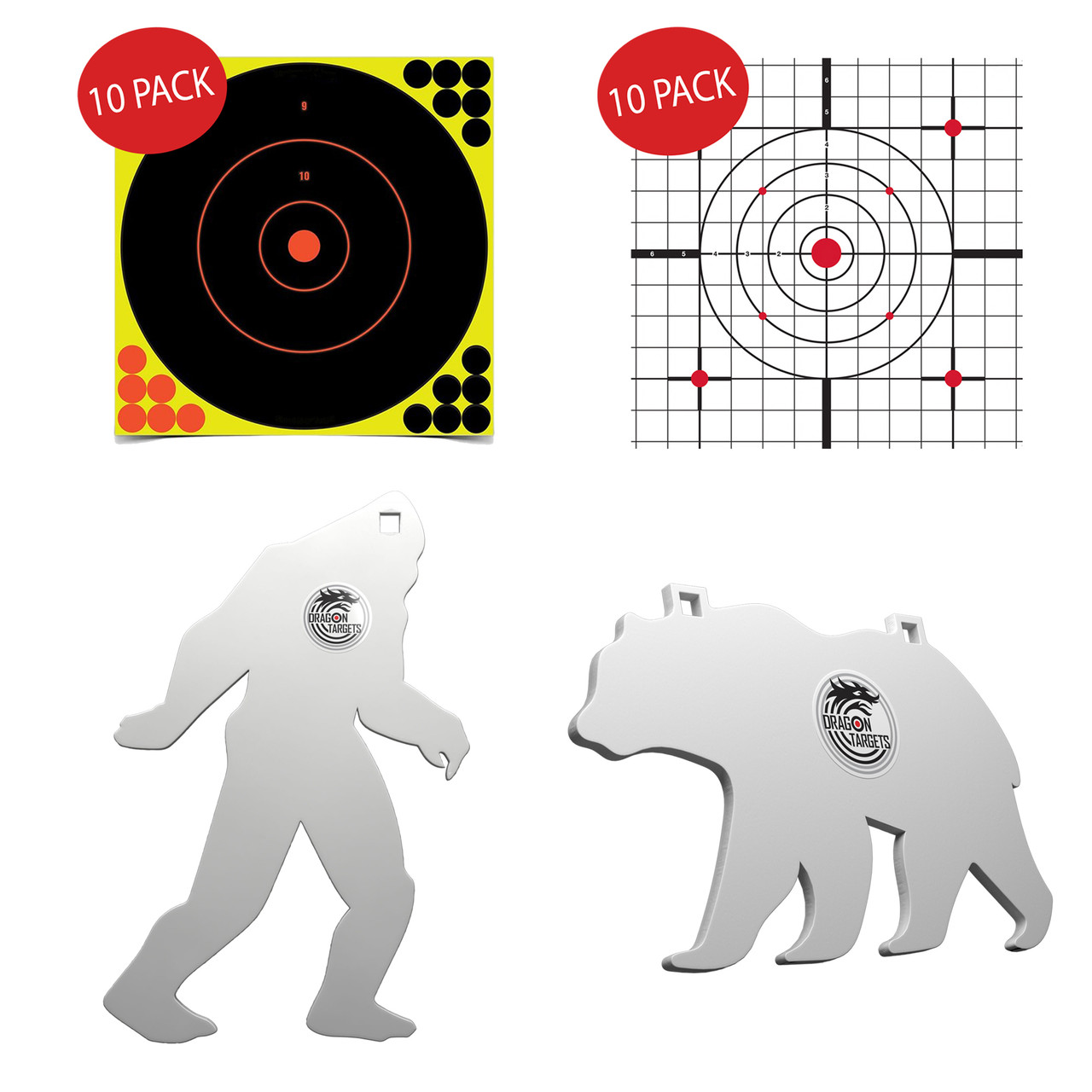 Dragon Targets AR500 Steel Sasquatch & Bear Targets Bundle