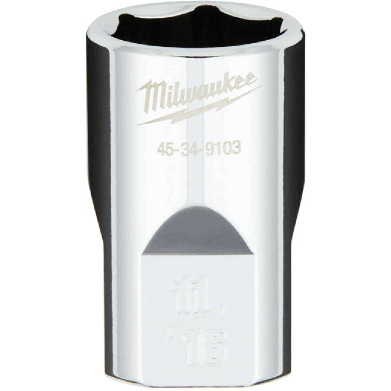 Milwaukee 1/2 In. Drive 11/16 In. 6-Point Shallow Standard Socket with FOUR FLAT Sides