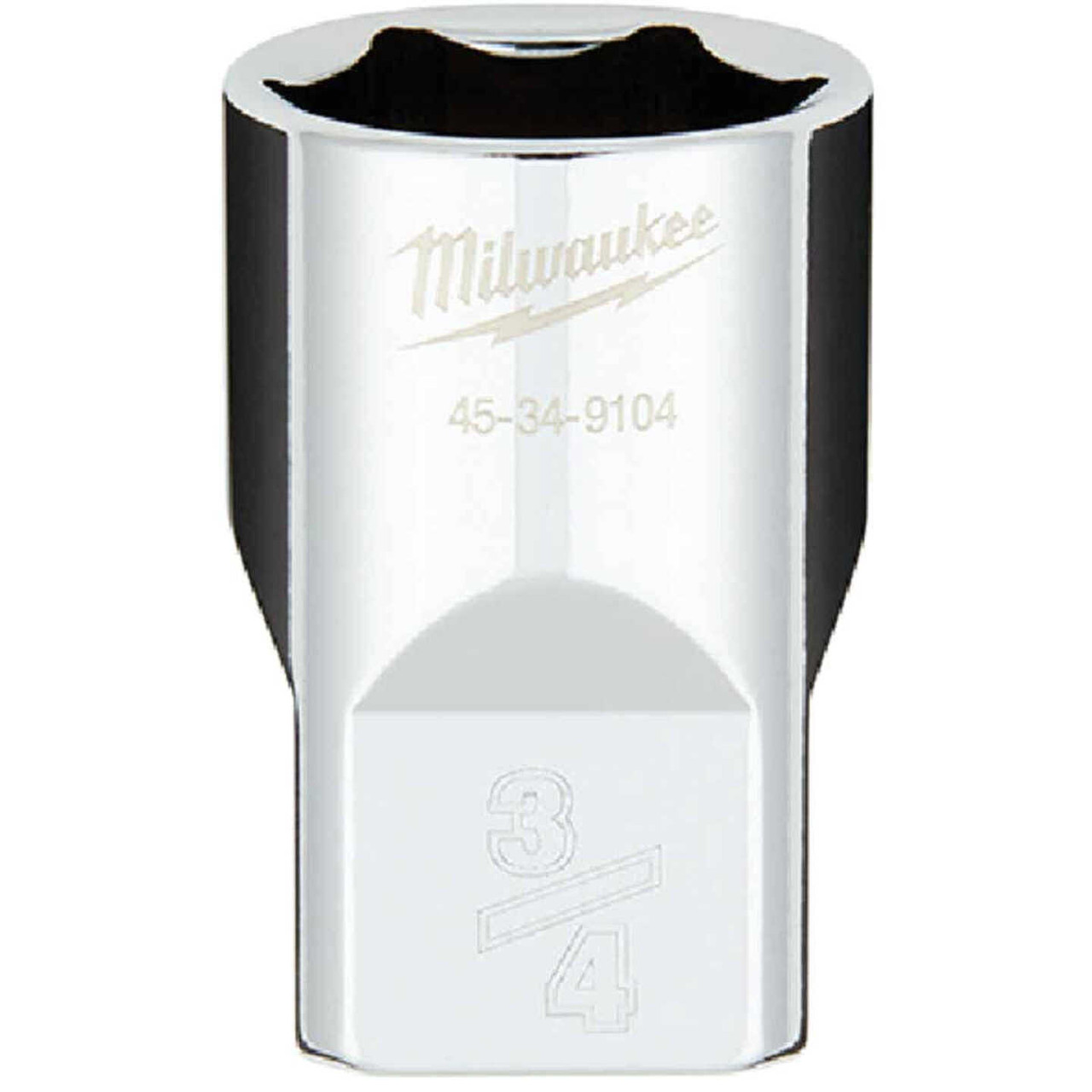 Milwaukee 1/2 In. Drive 3/4 In. 6-Point Shallow Standard Socket with FOUR FLAT Sides