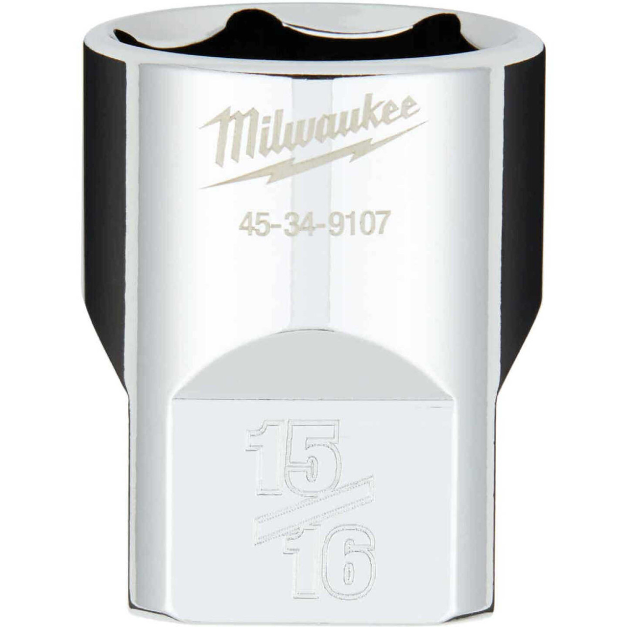 Milwaukee 1/2 In. Drive 15/16 In. 6-Point Shallow Standard Socket with FOUR FLAT Sides