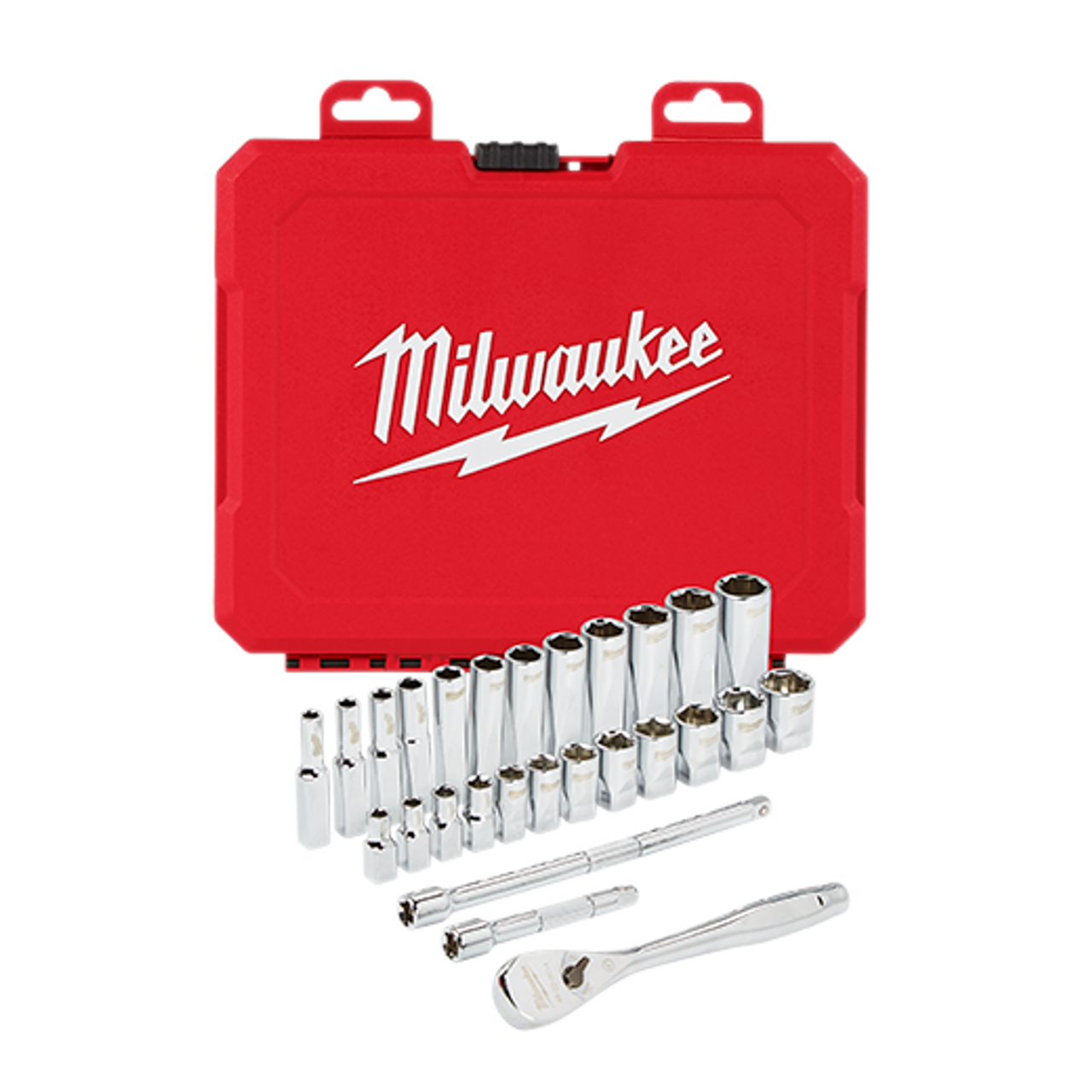 Milwaukee Metric 1/4 In. Drive 6-Point Ratchet & Socket Set (28-Piece)