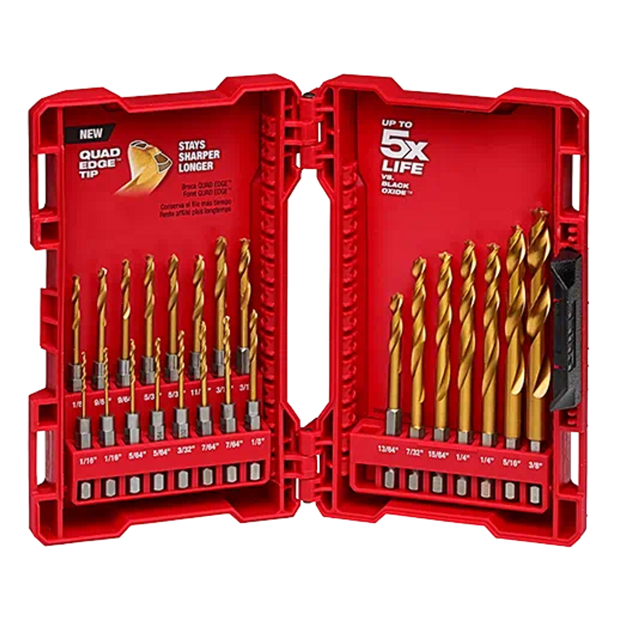 Milwaukee SHOCKWAVE 23-Piece Impact Duty Titanium Hex Shank Drill Bit Set, 1/16 In. thru 3/8 In.