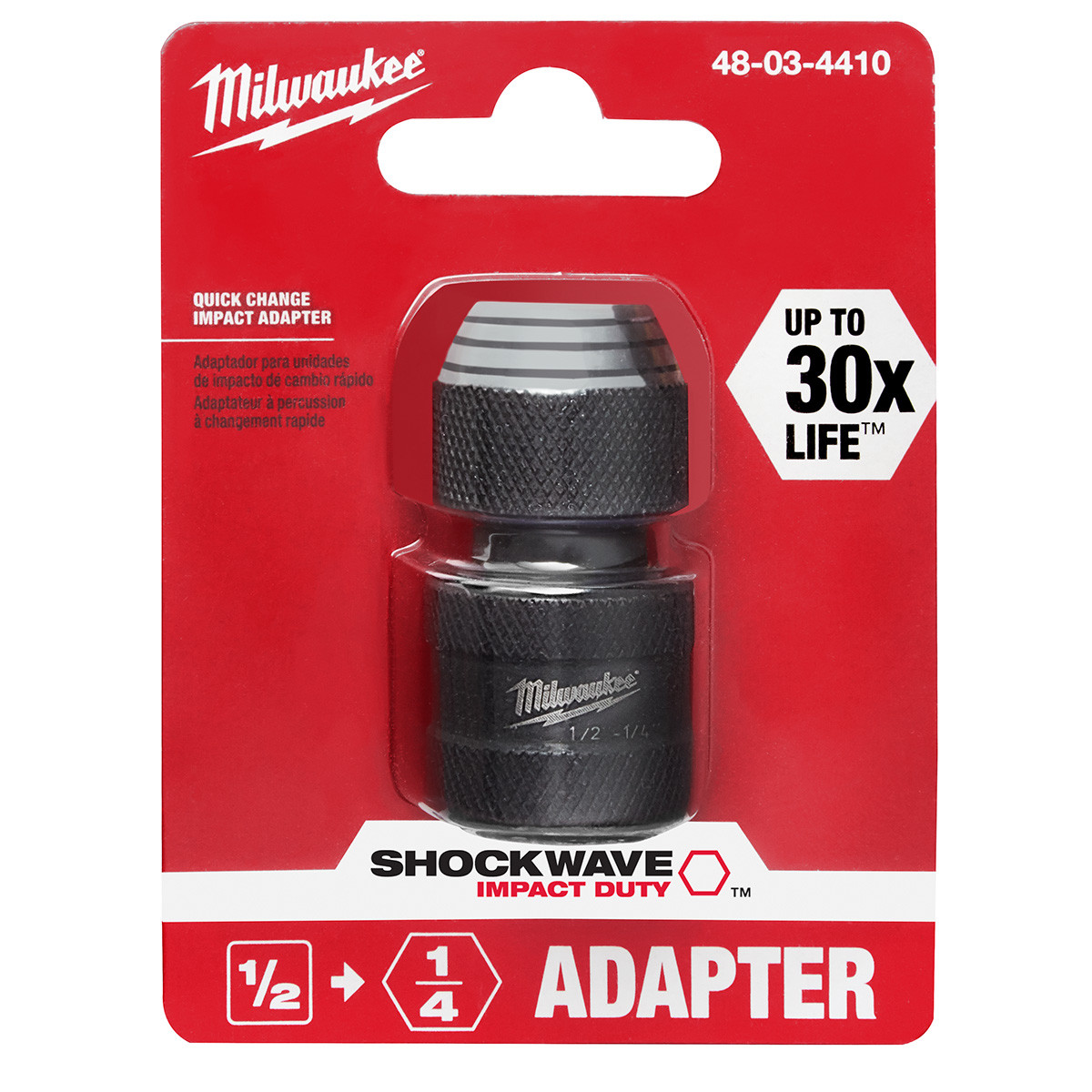 Milwaukee SHOCKWAVE 1/2 In. Square to 1/4 In. Socket Adapter