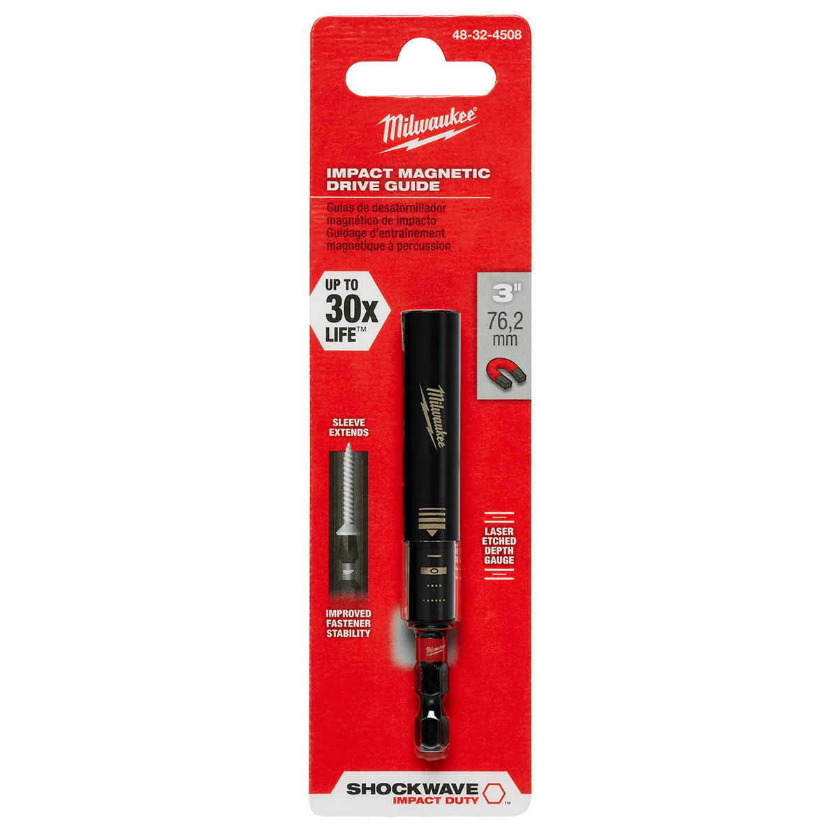 THIRDWAE Sl i’m MagnateIM Milwaukee SHOCKWAVE 3 In. Magnetic Drive Guide Bit Holder