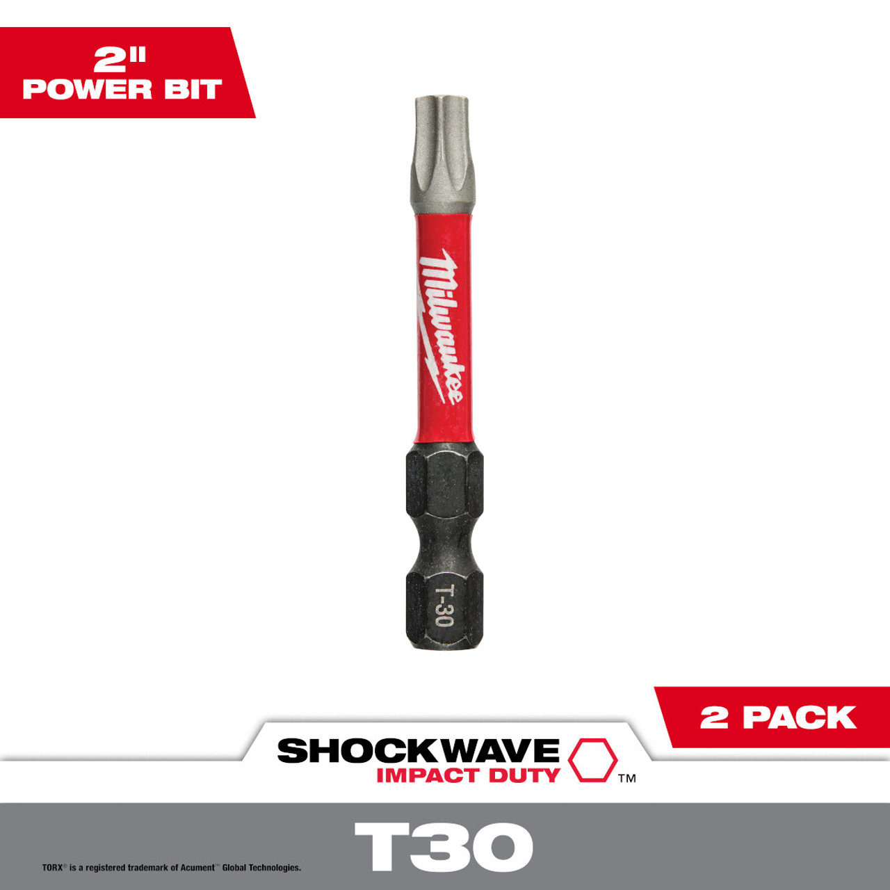 Shockwave 2" Impact Torx® T30 Power Bits (2-Pack)