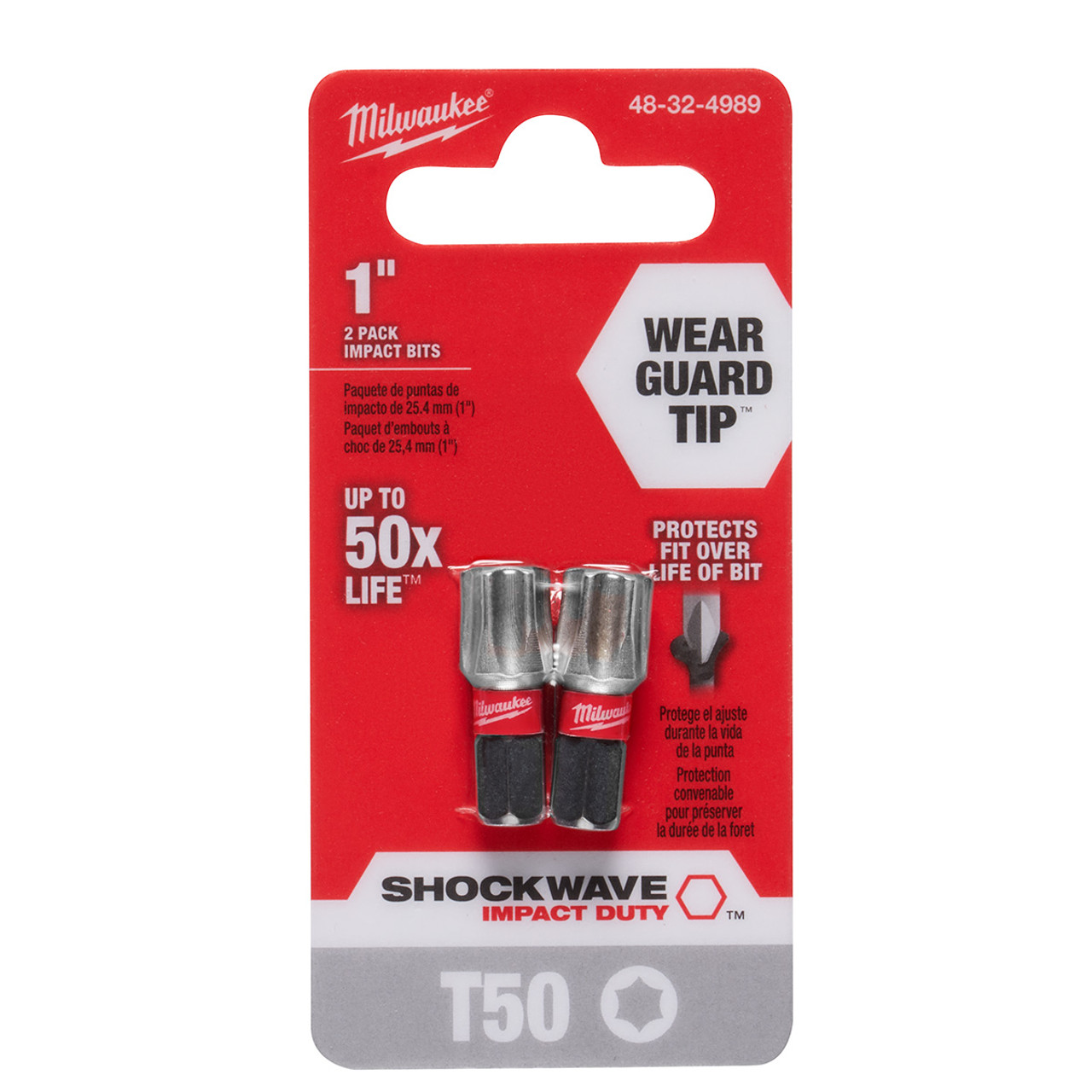 Milwaukee SHOCKWAVE T50 TORX 2 In. Power Impact Screwdriver Bit (2-Pack)