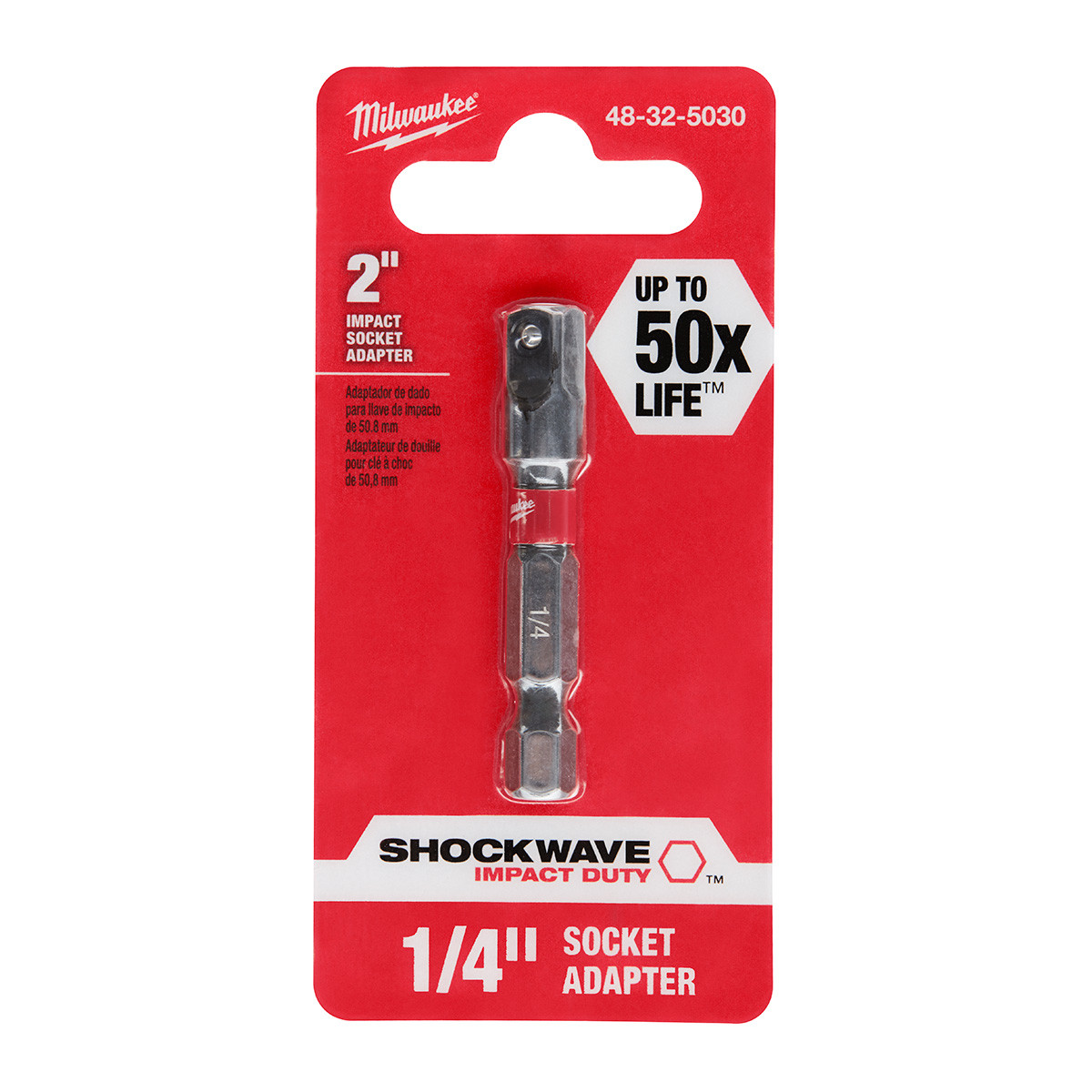 Milwaukee SHOCKWAVE 1/4 In. Hex To 1/4 In. Socket Adapter