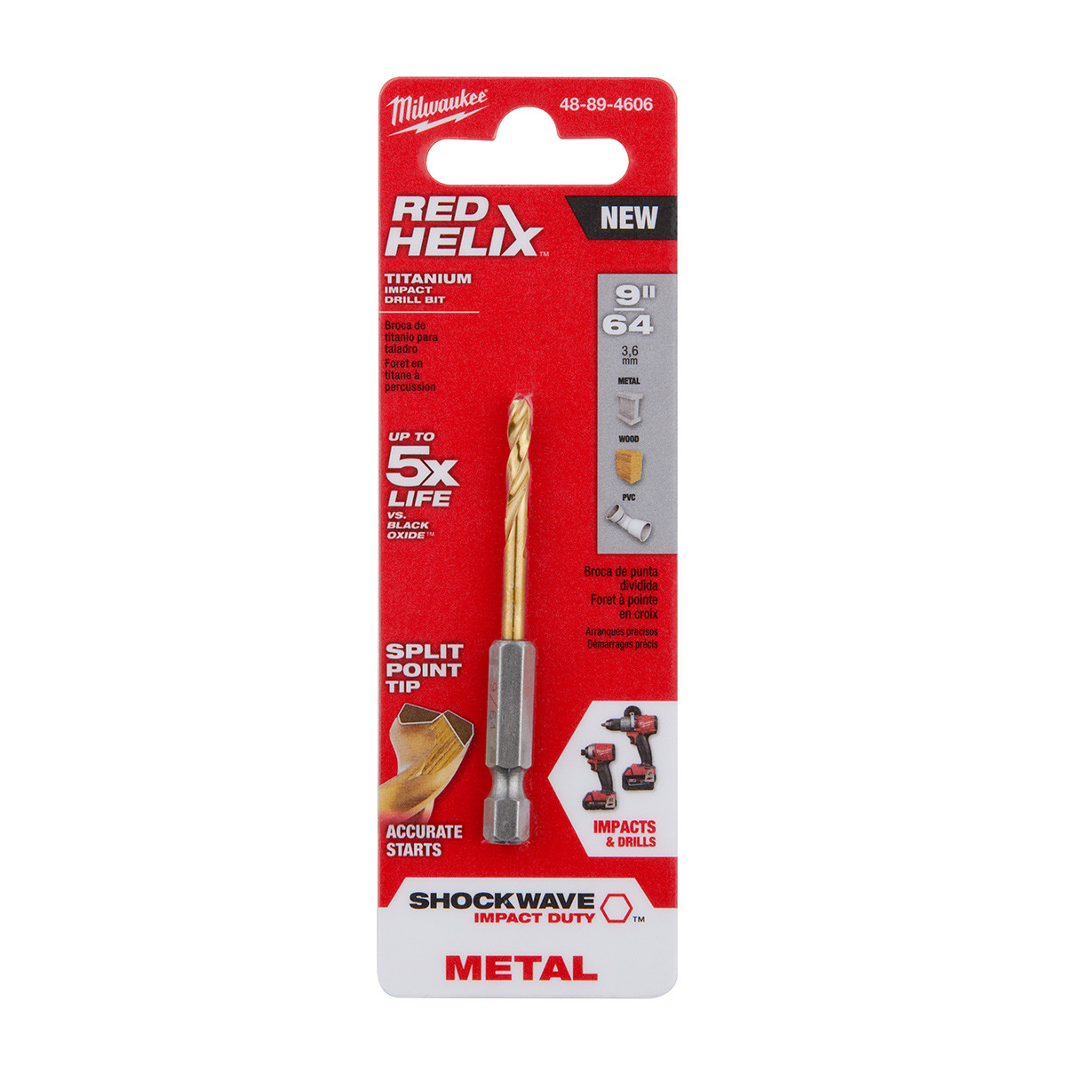 Milwaukee SHOCKWAVE Impact Duty 9/64 In. Titanium Hex Shank Drill