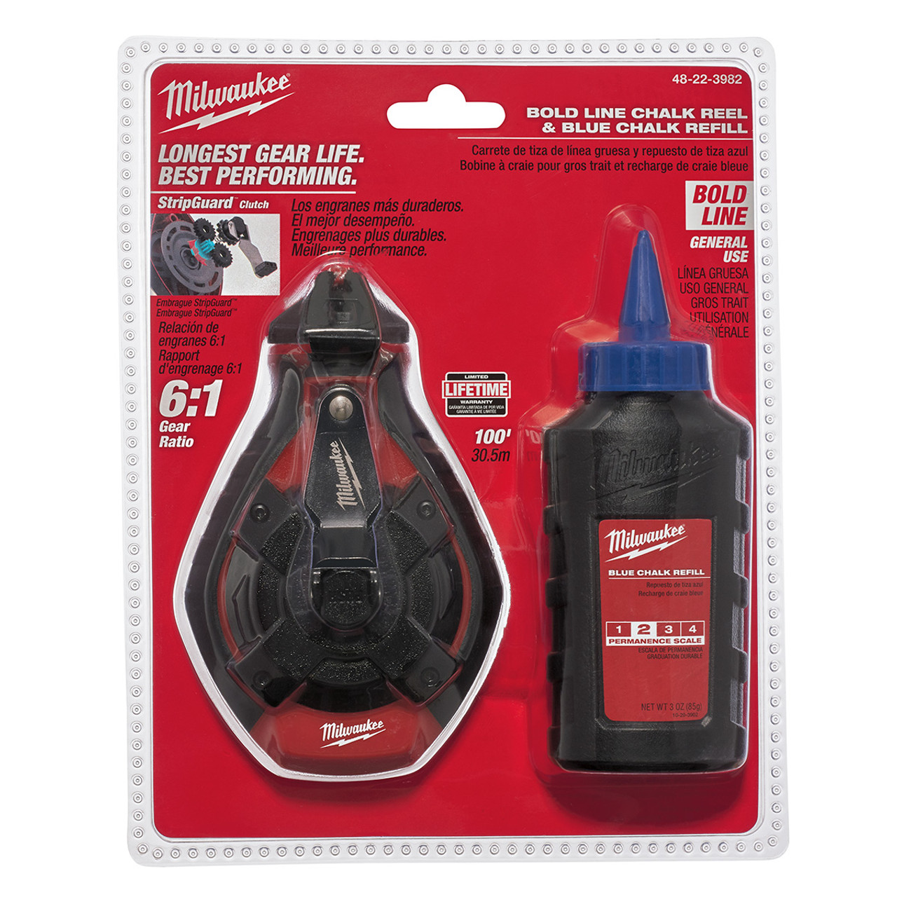 Milwaukee 100' Bold Line Kit w/ Blue Chalk