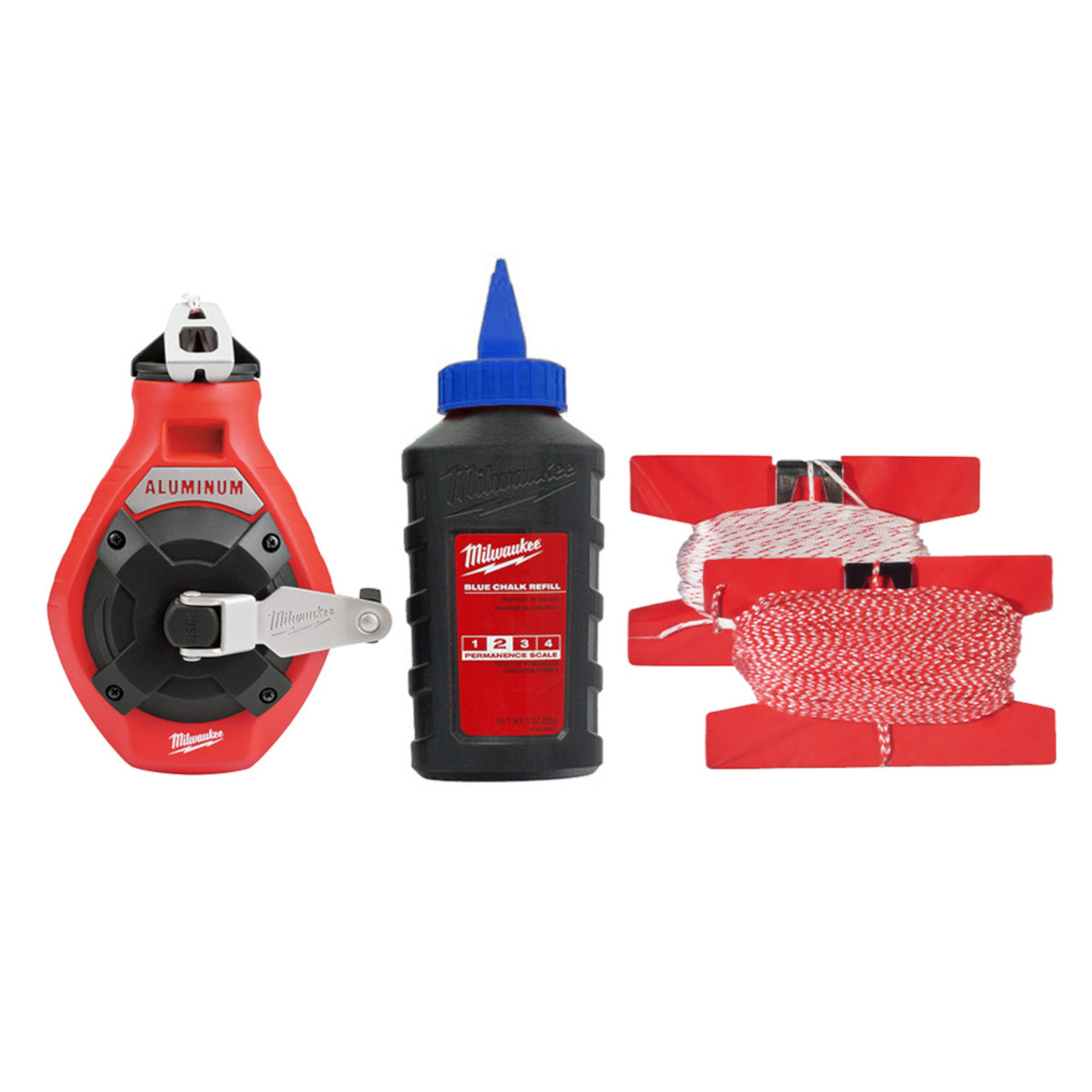 Milwaukee 48-22-3993 100 ft Aluminum Chalk Reel Kit with Blue Chalk and Bonus Line