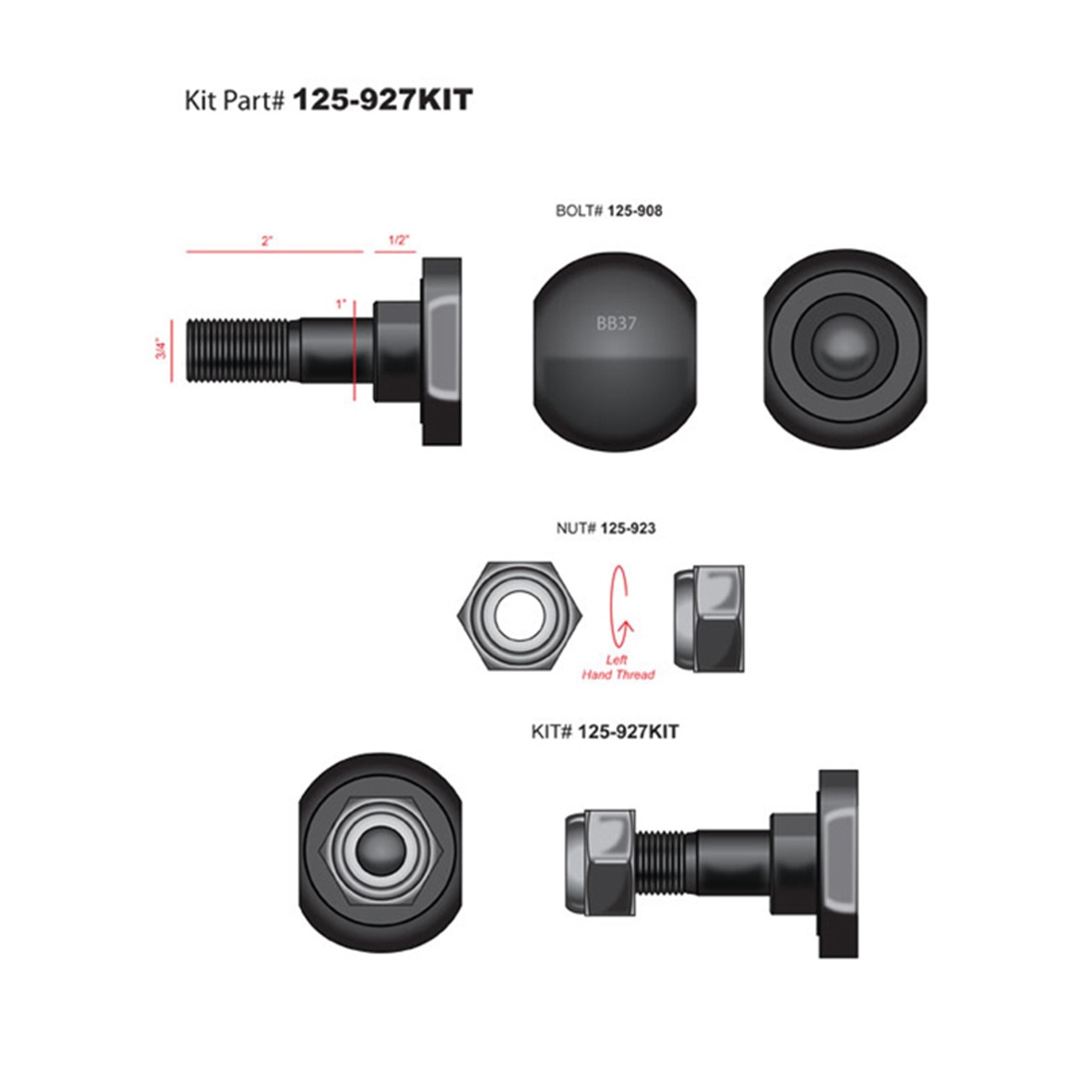 Servis Blade Bolt Assy [Kit] - Rotary Cutter Supply