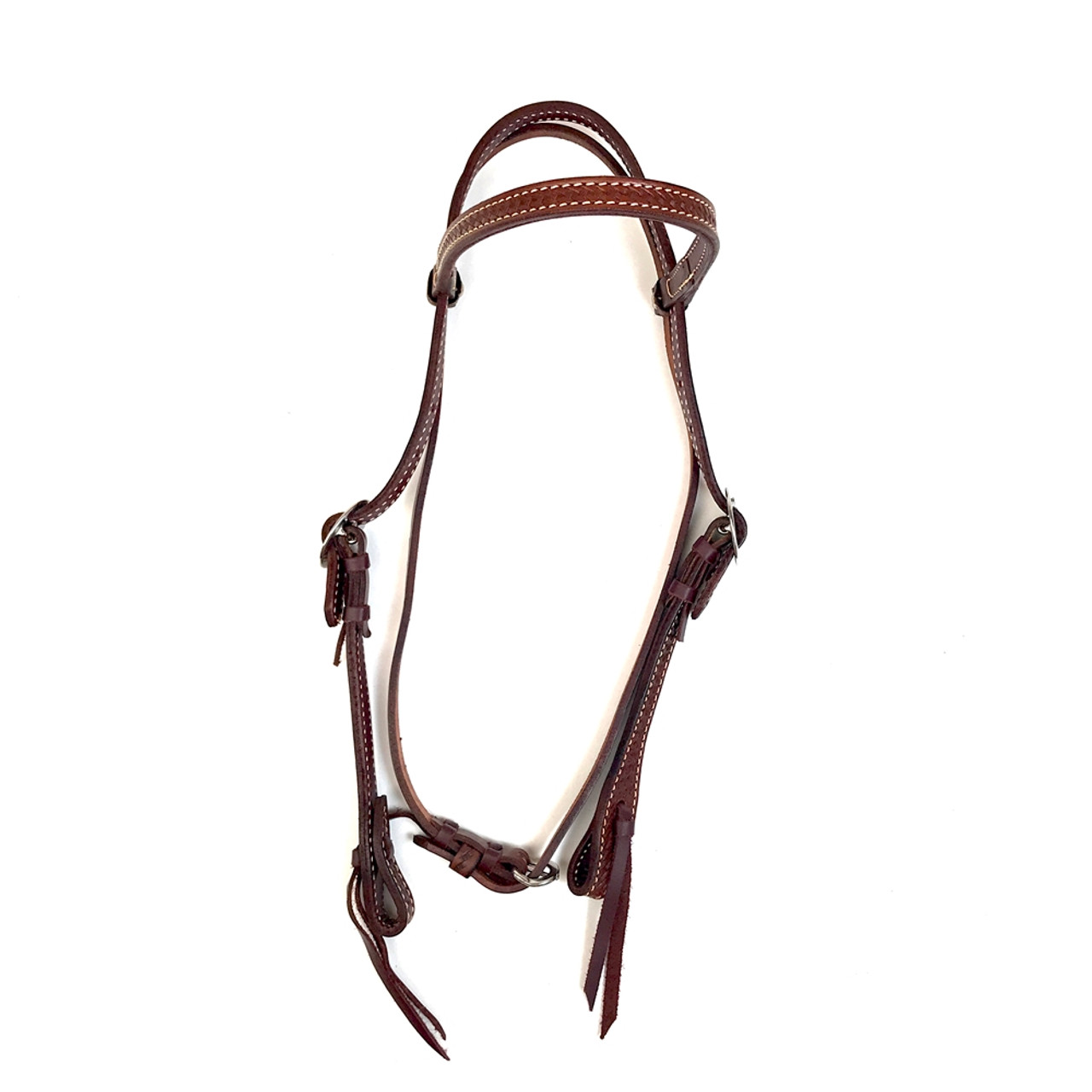 Wave-style Headstall, Roughout Leather (Caramel)