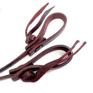 1/2" Latigo Leather Roping Reins, Pineapple Knot Ends (Russet)