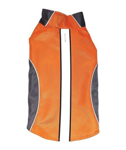 Water-Resistant Dog Raincoat with Reflective Stripes, Orange (Small) Water-Resistant Dog Raincoat with Reflective Stripes, Orange (Small)