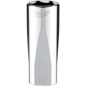 Milwaukee 3/8 In. Drive 19 mm 6-Point Deep Metric Socket with FOUR FLAT Sides