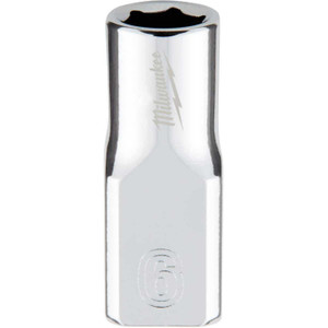Milwaukee 1/4 In. Drive 6 mm 6-Point Shallow Metric Socket with FOUR FLAT Sides