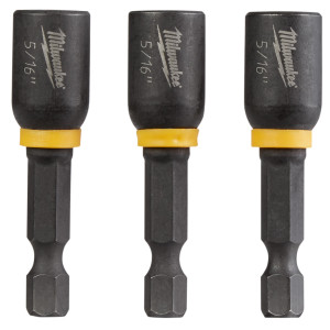 Millwaukee SHOCKWAVE 5/16 In. x 1-7/8 In. Power Impact Nutdriver, (3-Pack)