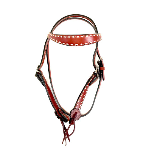 Old Timer Headstall, White Buckstitch (Toast)