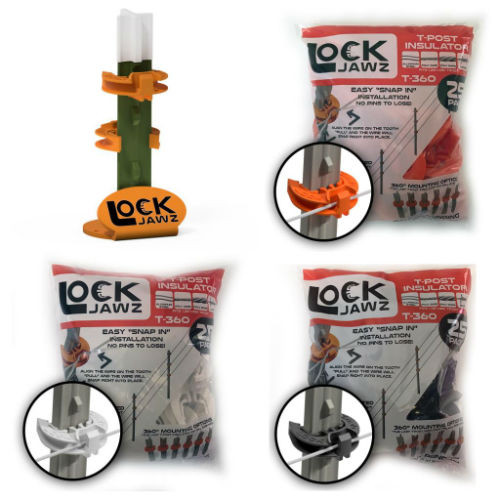 LockJawz T-360 Insulators, Black  (25PK)