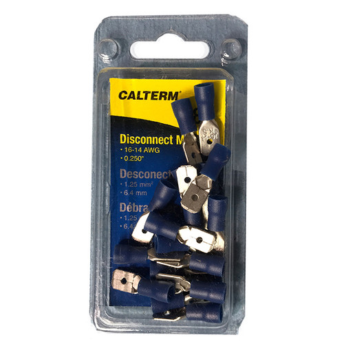 Male QD Trmnl 10-12Ga 1/4 Stud-Blue 18/Pkg