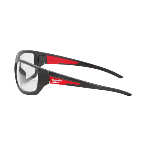 Milwaukee Red & Black Frame High Performance Safety Glasses with Clear Lenses