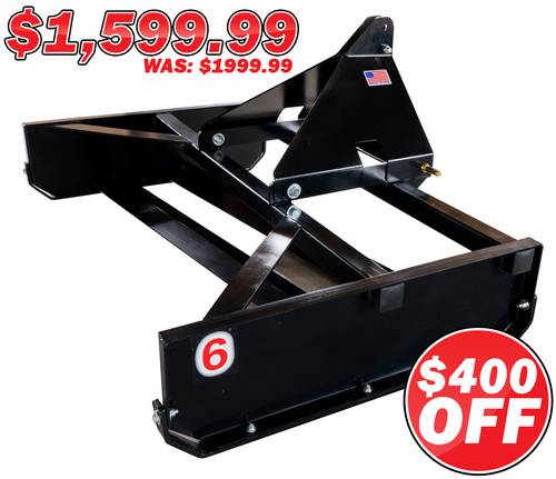 6FT Ranch Box Road Leveler CAT 1 QA Hitch Attachments for Easily Smoothing Driveways, Filling Potholes, Washed Areas, Low Spots, and Recovering Gravel 6FT Ranch Box Road Leveler CAT 1 QA Hitch Attachments for Easily Smoothing Driveways, Filling Potholes, Washed Areas, Low Spots, and Recovering Gravel