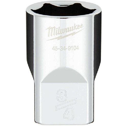 Milwaukee 1/2 In. Drive 3/4 In. 6-Point Shallow Standard Socket with FOUR FLAT Sides Milwaukee 1/2 In. Drive 3/4 In. 6-Point Shallow Standard Socket with FOUR FLAT Sides