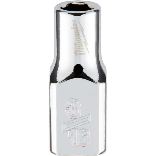 Milwaukee 1/4 In. Drive 3/16 In. 6-Point Shallow Standard Socket with FOUR FLAT Sides Milwaukee 1/4 In. Drive 3/16 In. 6-Point Shallow Standard Socket with FOUR FLAT Sides