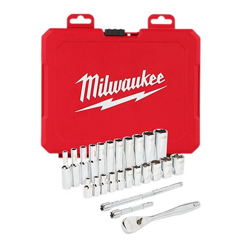 Milwaukee Standard 1/4 In. Drive 6-Point Ratchet & Socket Set (26-Piece) Milwaukee Standard 1/4 In. Drive 6-Point Ratchet & Socket Set (26-Piece)
