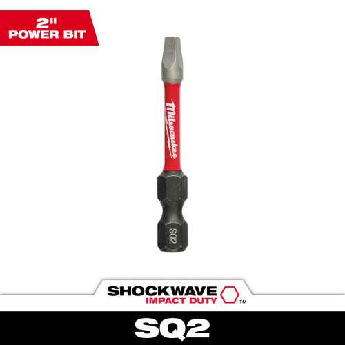 Milwaukee SHOCKWAVE #2 Square Recess 2 In. Power Impact Screwdriver Bit