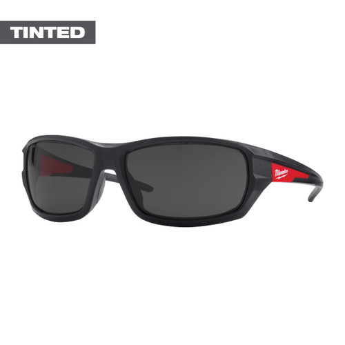 Milwaukee Red & Black Frame High Performance Safety Glasses with Tinted Lenses