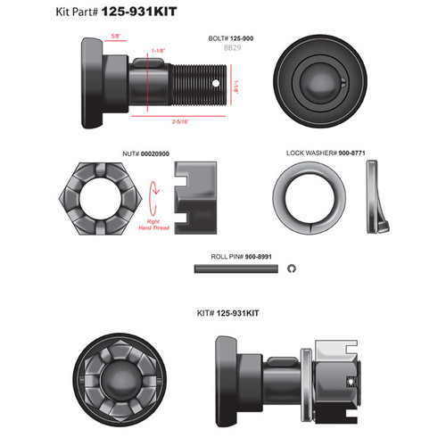 Blade Bolt Assy, Terrain King [Kit]