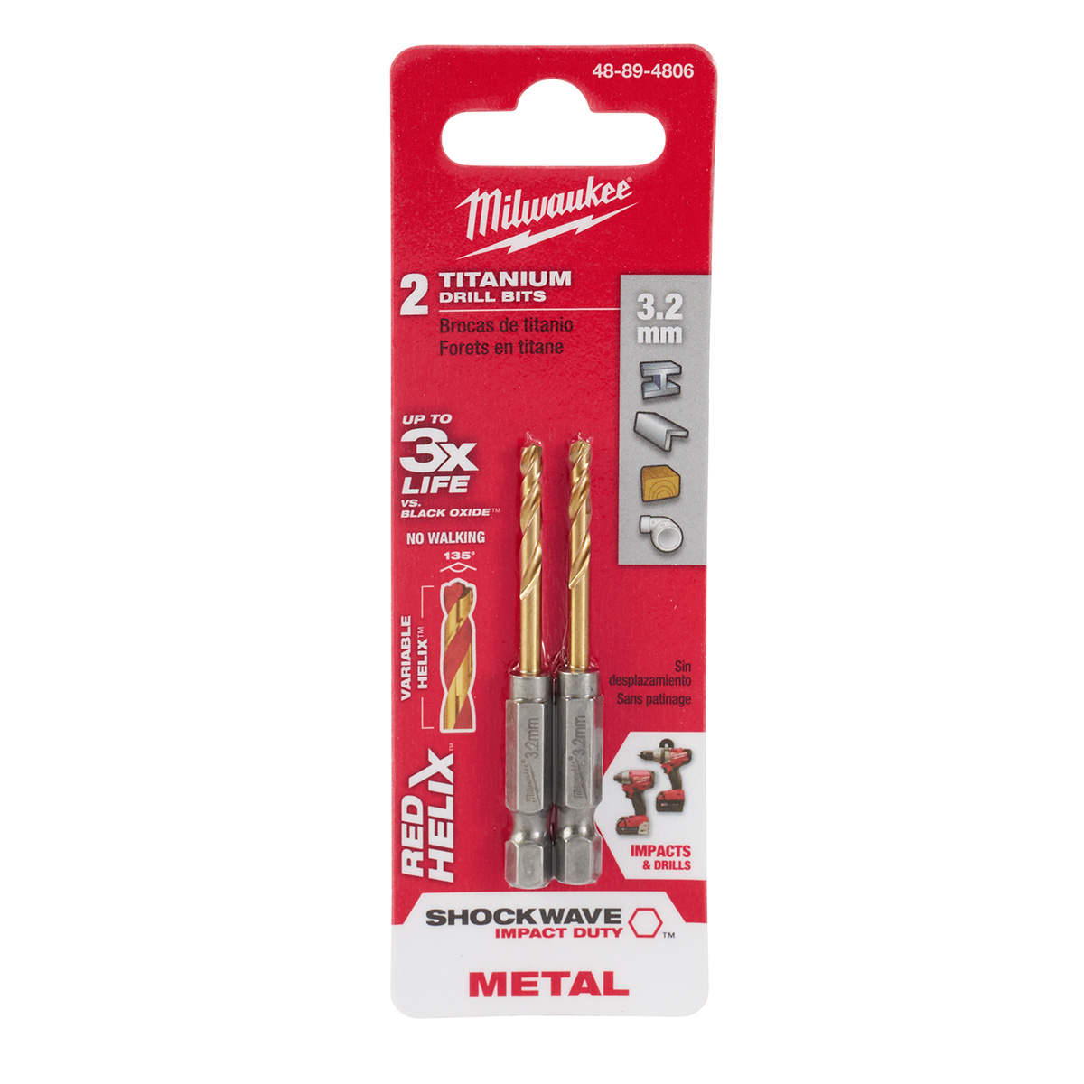 Milwaukee SHOCKWAVE Metric Titanium Red Helix 3.2 mm - Rancher