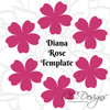 Diana Paper Rose Template Pattern 