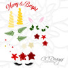 Cute Christmas Unicorn Face SVG Cut File