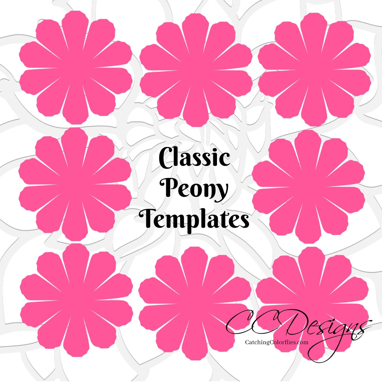 Download Peony Paper Flower Template - Catching Colorflies