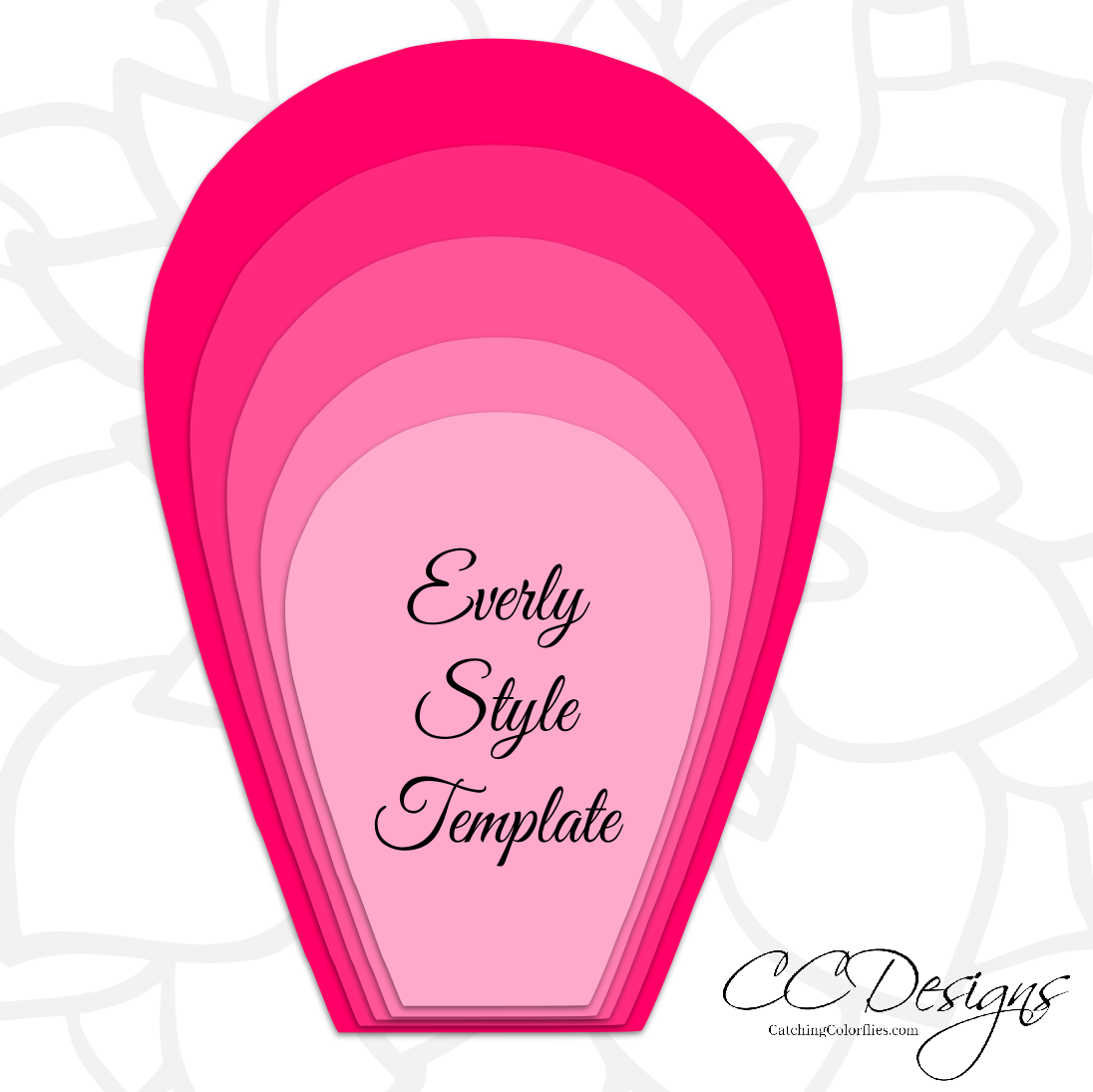 Large Set of 8 Giant Flower Templates - Catching Colorflies