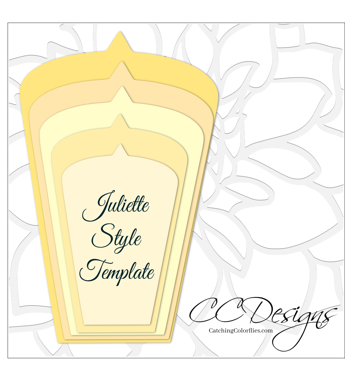 Large Set of 8 Giant Flower Templates Catching Colorflies