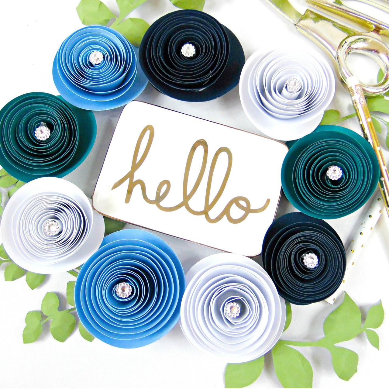 rolled rosette flower templates catching colorflies