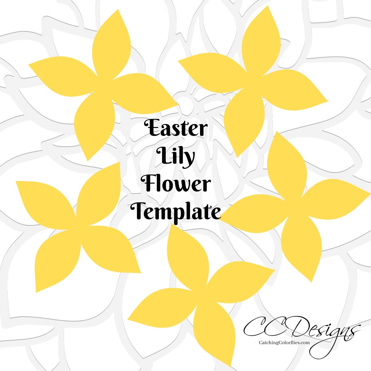 Easter Lily Flower Templates - Catching Colorflies