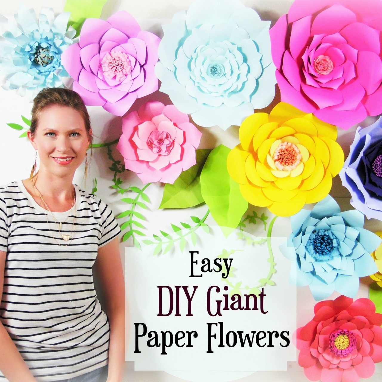 DIY Giant Paper Flowers with Template. 5 Steps! - My Online