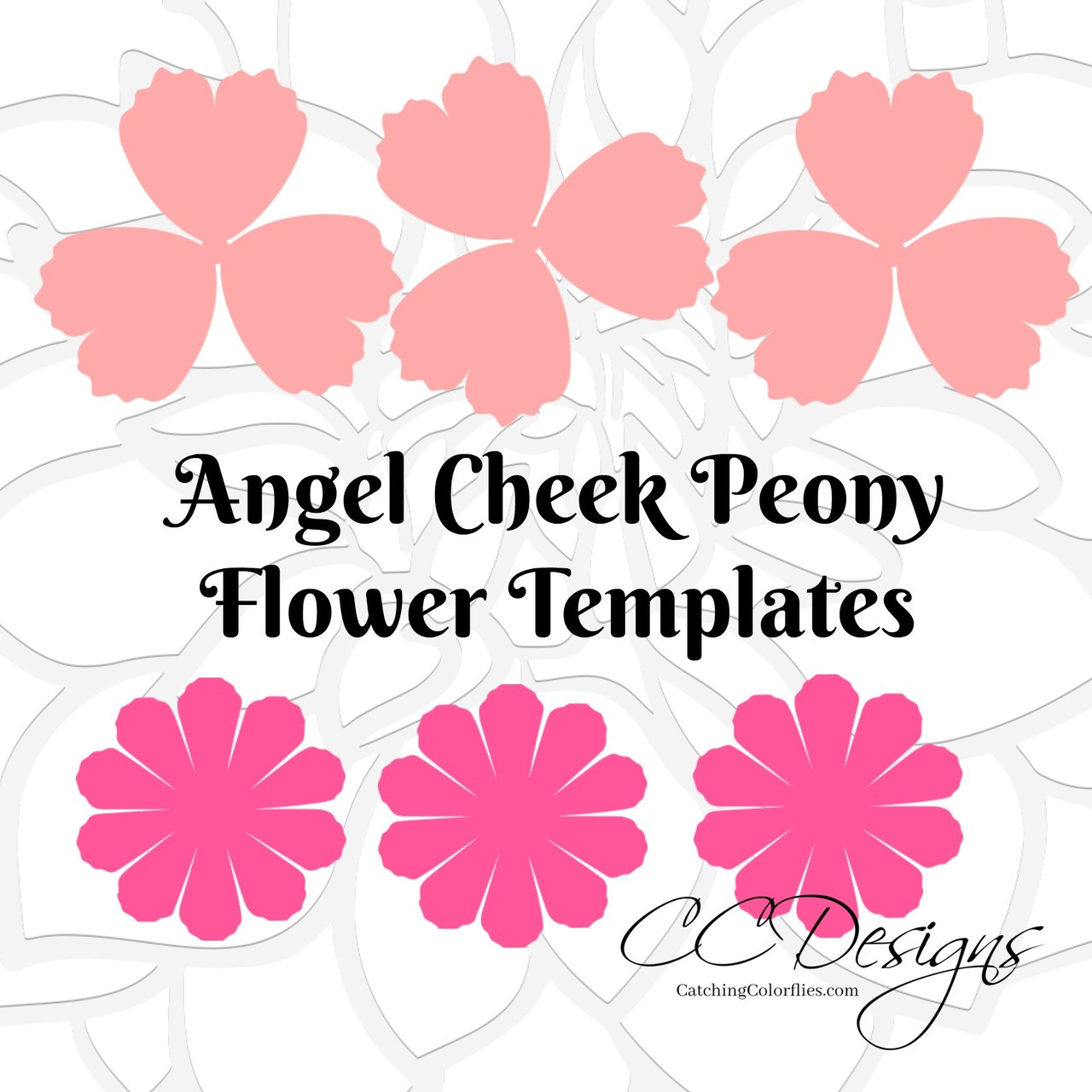 Download Angel Cheek Peony Paper Flower Template - Catching Colorflies