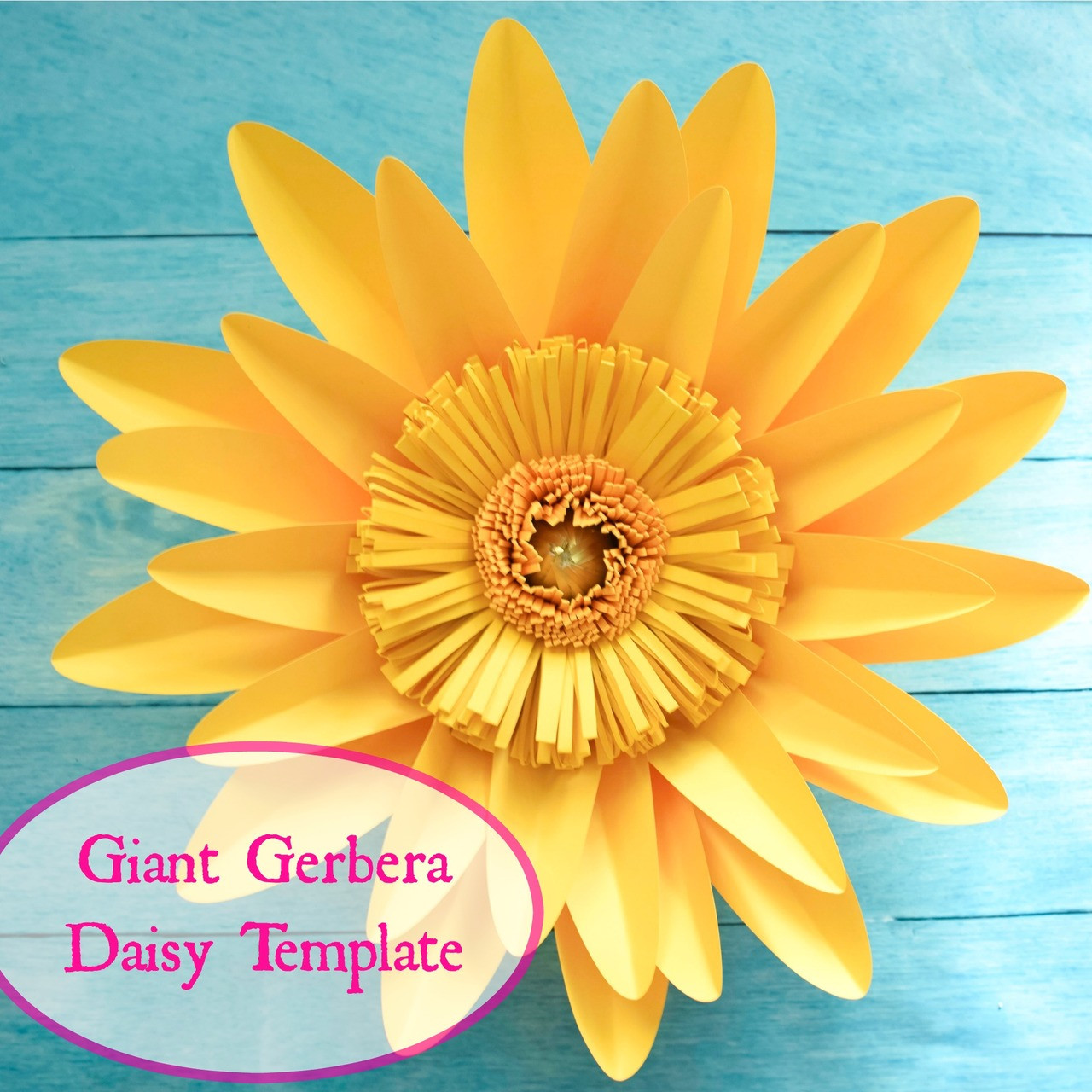 giant gerbera daisy paper flower template catching colorflies