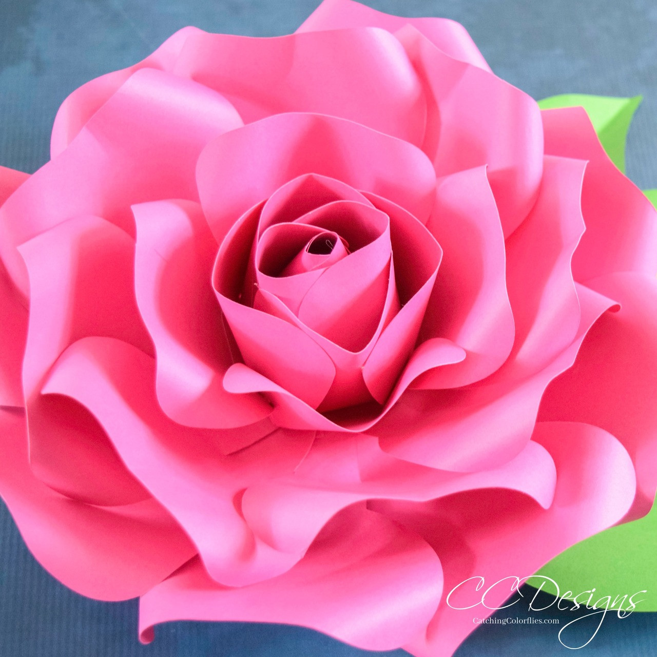 Download Alora Garden Giant Paper Rose Template Tutorial Catching Colorflies