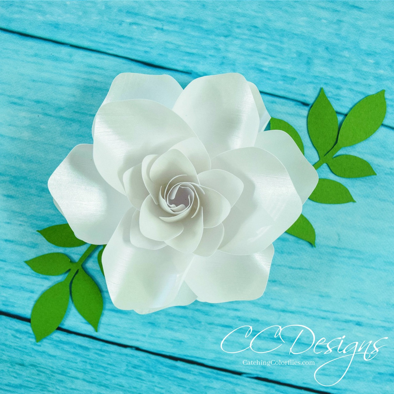 Small Gardenia Paper Flower Template - Catching Colorflies small-gardenia-paper-flower-template-catching-colorflies