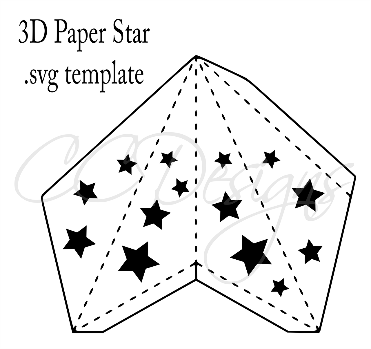 3D Paper Star Templates: DIY Paper Star Craft SVG PDF Template