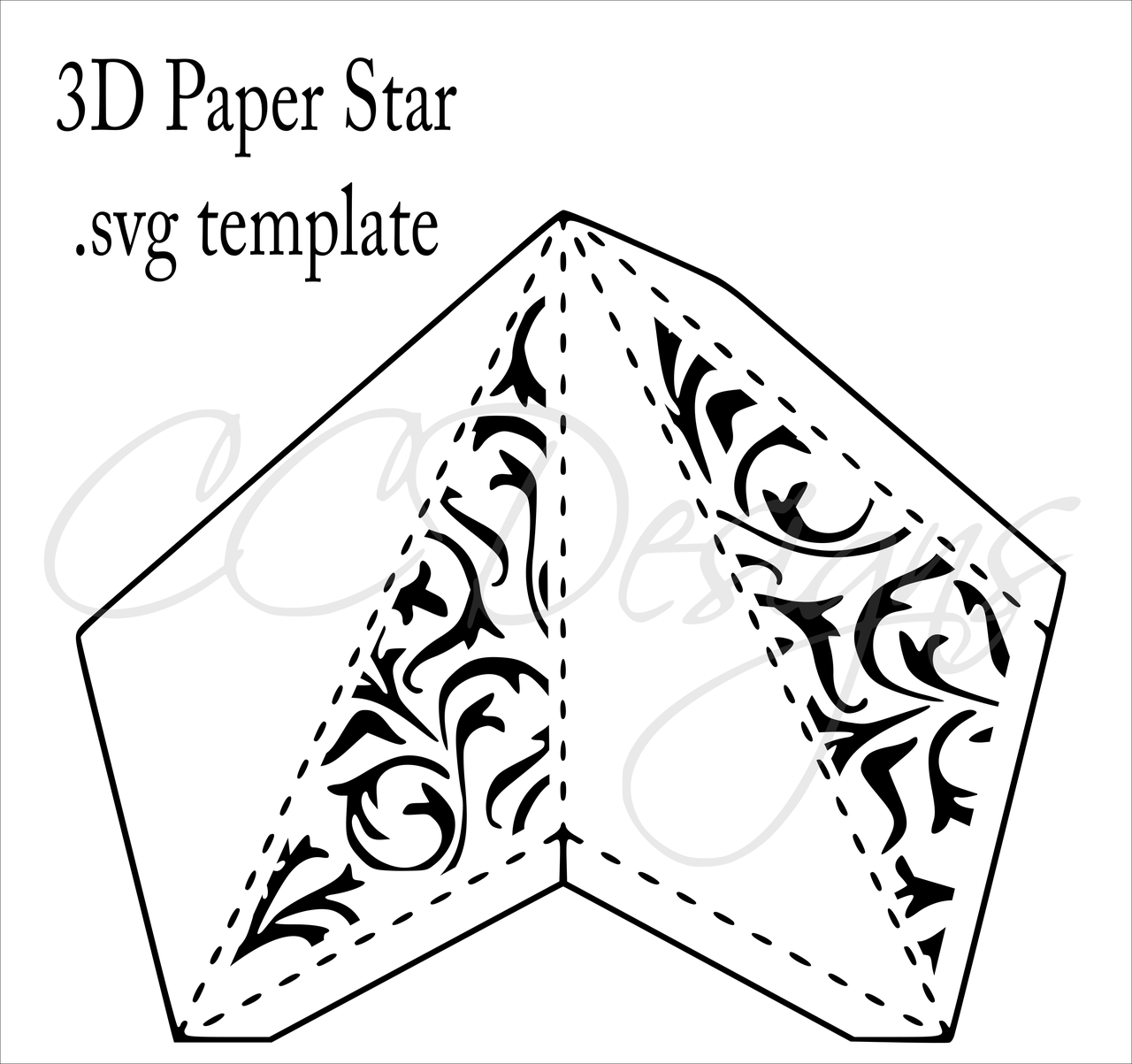 3D Paper Star Templates: DIY Paper Star Craft SVG & PDF Template