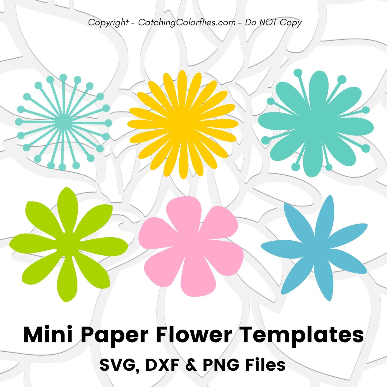 Download Mini Paper Flowers - Set of 6 - Catching Colorflies