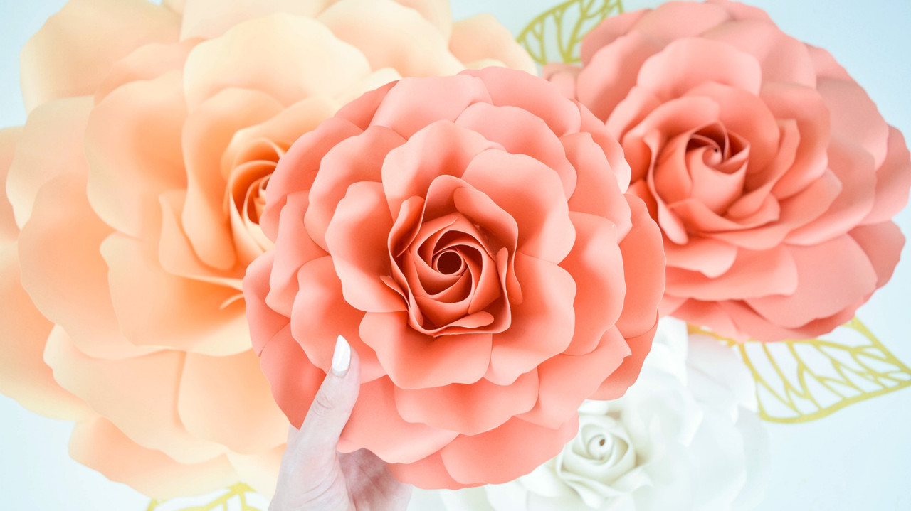 Free Large Paper Rose Template  Paper roses diy, Paper rose