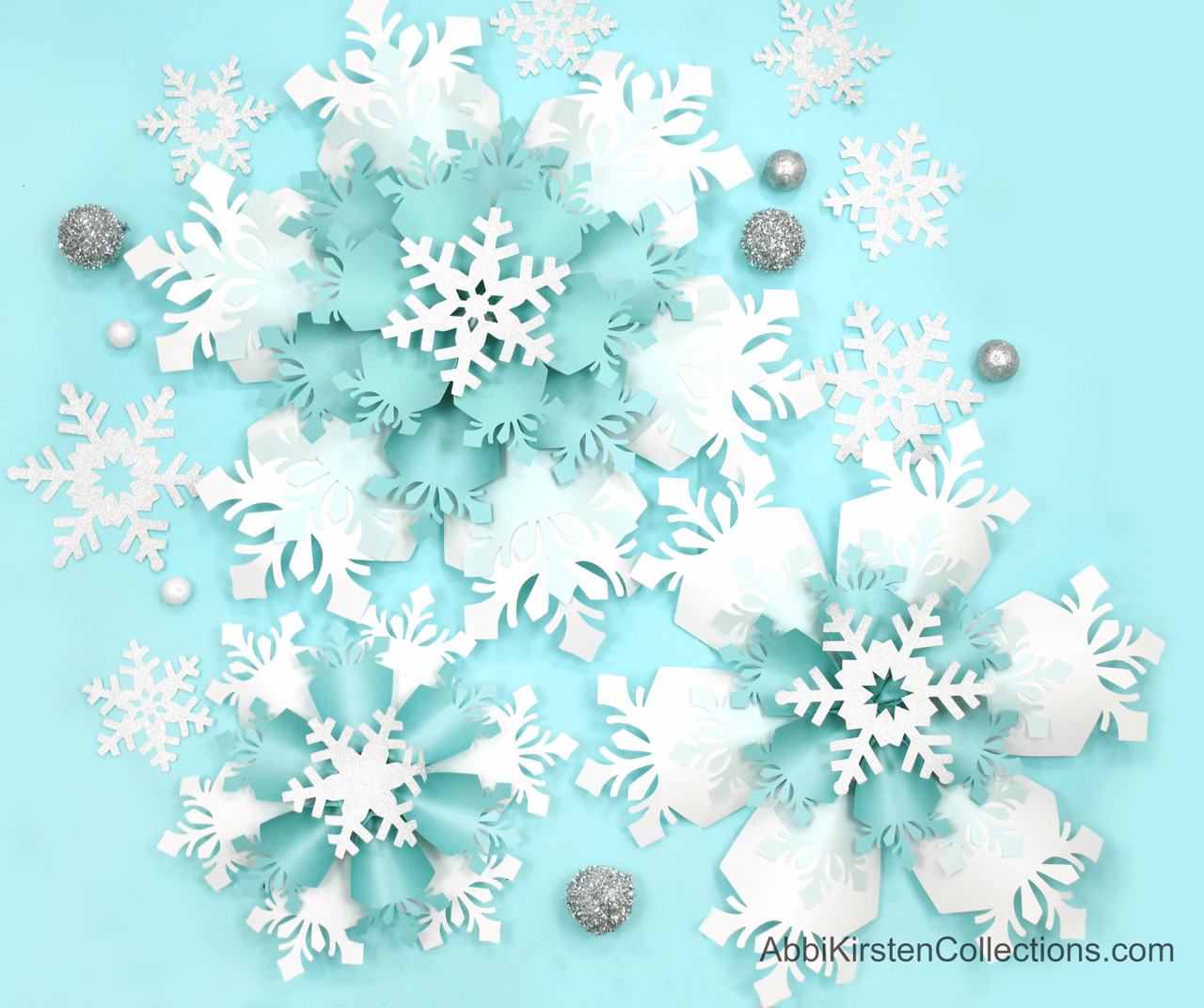 Set of Snowflakes 3d model. Free download.